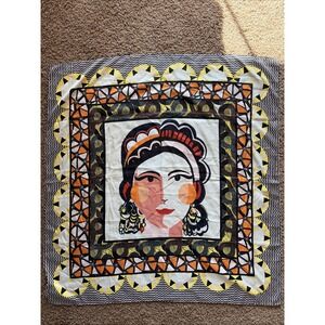Isadora Colorful Wearable Art Frida Kahlo Inspired Face Scarf Accessory NEW NWT